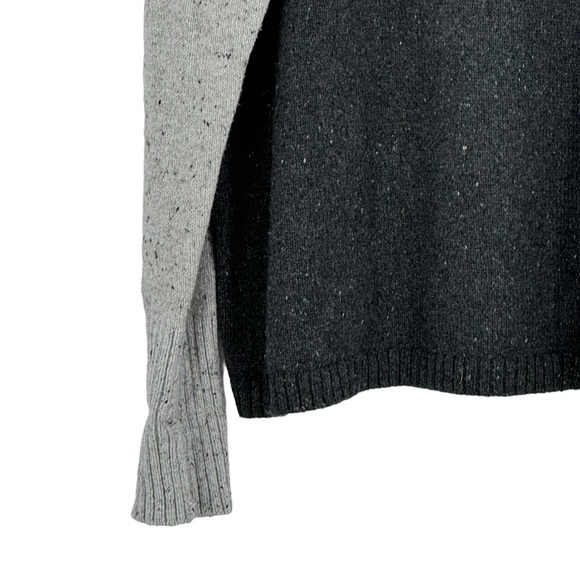 LL Bean XL Two Toned Gray Speckled Cotton/Wool/Nylon/Acrylic Mock Neck Sweater - Picture 6 of 11